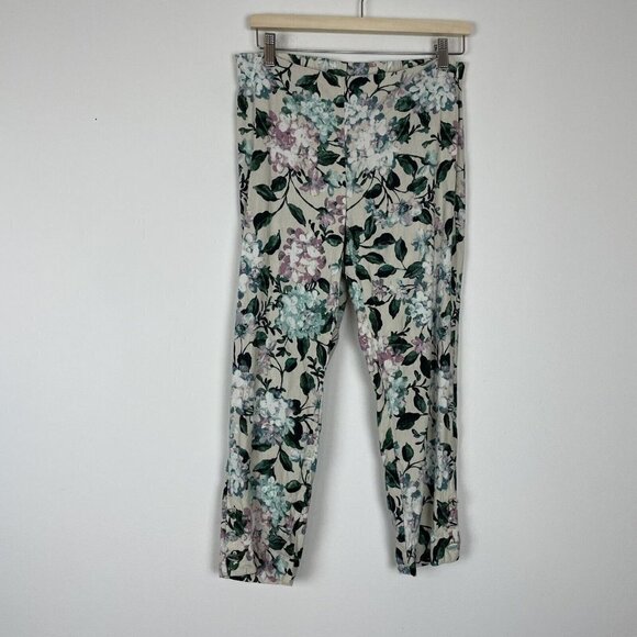 J. Jill Linen Stretch Floral Capri Cropped Pant Woman’s Petite Small - Picture 1 of 7